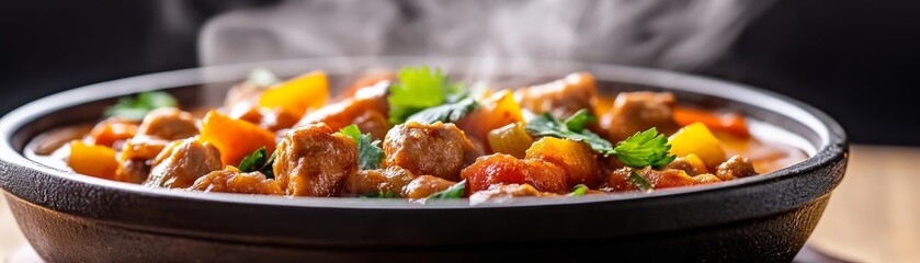 Steaming Bowl of Beef Stew with Parsley, Comfort Food , Stew