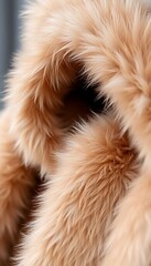 close up of a fur coat on a mannequin