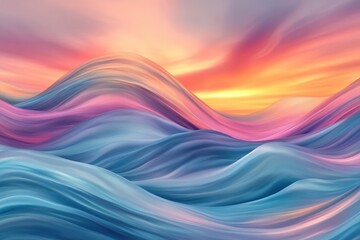 Abstract landscape of flowing vibrant colors.