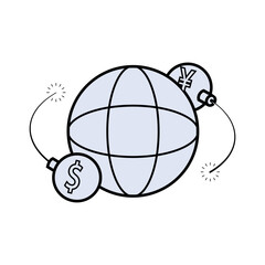 Trade War Icon. Economics Global. 