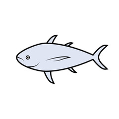 Tuna Fish Icon. Saltwater fish a part of the mackerel family. Seafood, Source of Animal Protein. 
