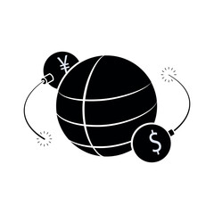 Trade War Icon. Economics Global. 