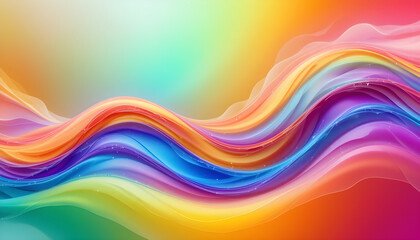 Obraz premium Vibrant Rainbow Waves Abstract Art Background Design
