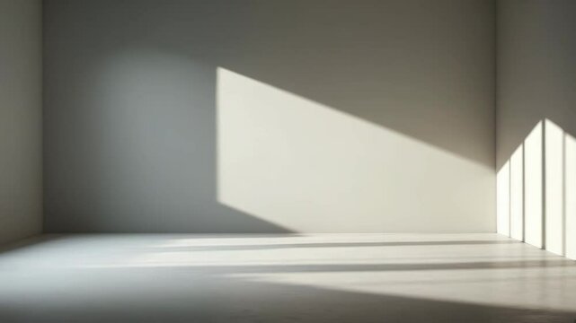 Shadow-enhanced minimalist empty room display