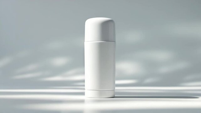One solid deodorant set against a surface.