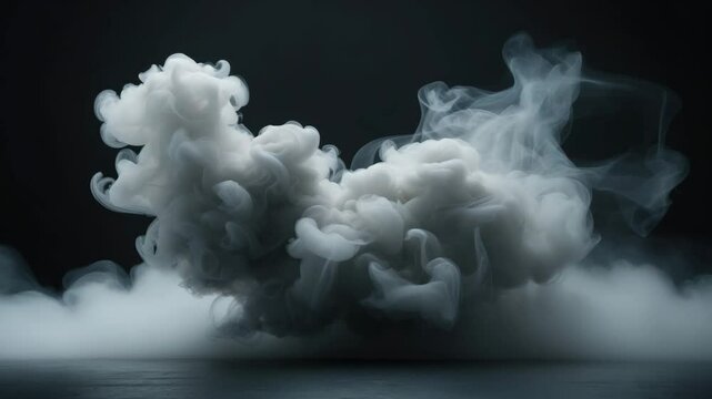 Misty chalk clouds spiraling inward. Detached white smoke and fog tendrils against a dark background.