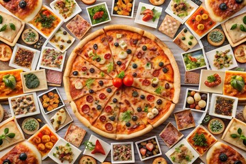 Wide format four cheese pizza top view for banner ads delivery branding and restaurant promotional designs with modern layout milkyhexddway pizzas Backgrounds ads