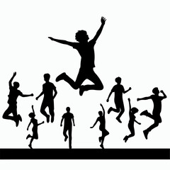 silhouette vector illustration of a jumping person
