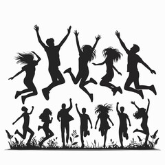 silhouette vector illustration of a jumping person