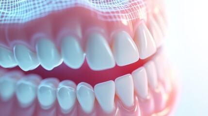 Obraz premium Advanced Dental Technology: 3D Model of Healthy Teeth