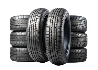 stack of tires isolated on white background