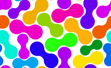 Seamless Modern Fluid Shape Print with Dynamic Interlocking Forms and Colorful Geometric Cell Design for Wallpaper, Digital Art, and Playful Products