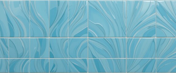 Elegant Light Blue Curved Line Design Tiles  Perfect for Modern Bathrooms and Kitchens