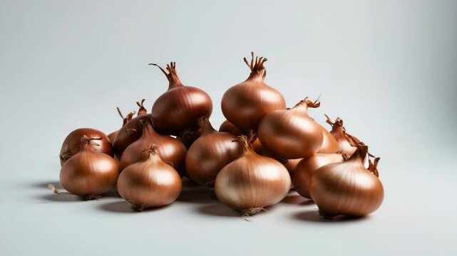 Mature onions isolated on a white background