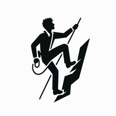 silhouette vector illustration of people climbing