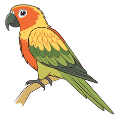 colorful parrot vibrant plumage orange head yel
