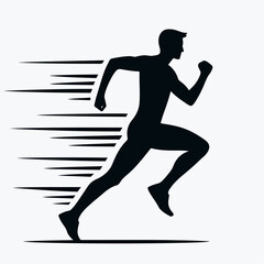 silhouette vector illustration of running person