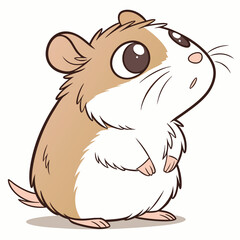 cute hamster illustration big eyes fluffy cheeks