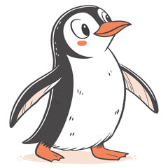 cute penguin illustration watercolor painting wh
