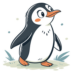 cute penguin illustration watercolor painting wh