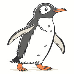 cute penguin illustration watercolor painting wh