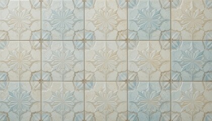 Fototapeta premium Pastel Floral Tile Pattern Elegant Design for Interior Walls and Floors