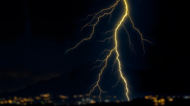 lightning in the night sky