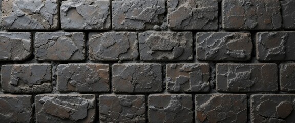 Obraz premium Distressed Brick Texture Urban-Inspired Dark Grey Stone Tiles Background