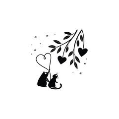 black and white cats