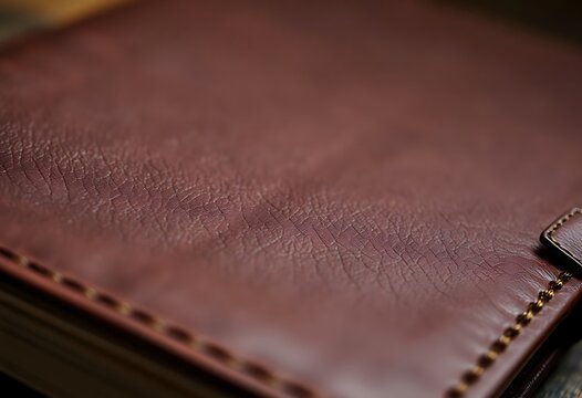 close up of a brown leather book - Powered by Adobe