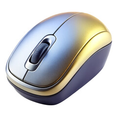 Ergonomic wireless computer mouse with scroll wheel isolated on white background