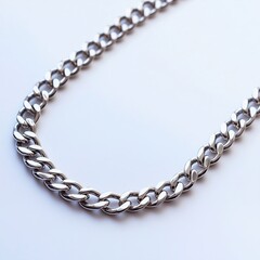 Obraz premium Elegant Silver Chain Necklace: Fashion Jewelry with Modern Style and Minimalist Chic Design