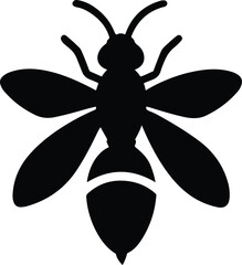Edgy Wasp Vector with Angular Wings | Modern Insect Design with Fierce Lines and Abstract Wing Detail, Perfect for Tech, Branding, and Tattoo Concepts