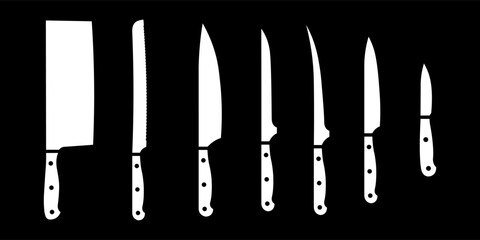 Isolated Kitchen Knife Set for Culinary Use