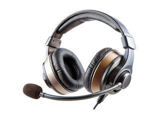 Professional Gaming Headset with Microphone on White Background for Studio Recording
