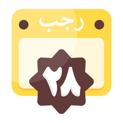 28 Rajab Calendar Icon