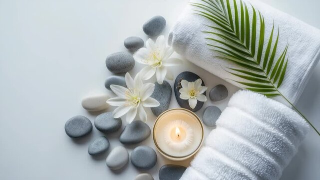 Conceptual video showcasing rocks and flowers.