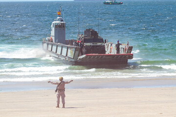 military maneuvers. Infantry, aviation and navy landing	