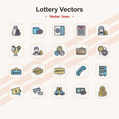 Lottery Vector Icons Set