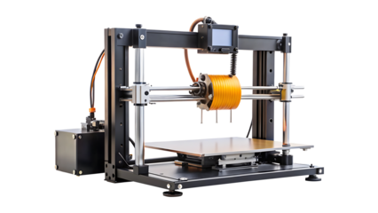 Close up of a novel automated device against a white background