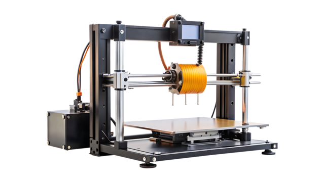 Close up of a novel automated device against a white background