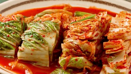 Spicy Fermented Napa Cabbage Kimchi Dish