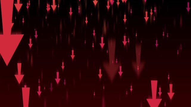 Abstract Downward Arrows Animation on Dark Background, Creating a sense of movement and direction