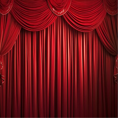 Majestic Red Stage Curtains Theater Performance Elegance