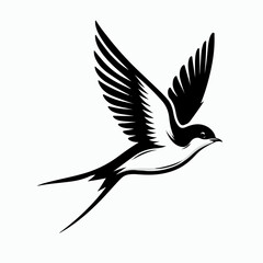 Obraz premium swallow bird silhouette vector illustration