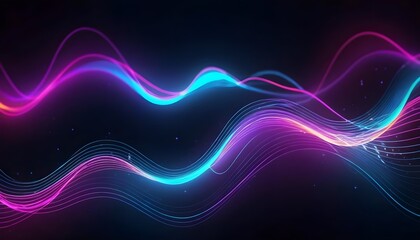 Abstract Neon Wave Background