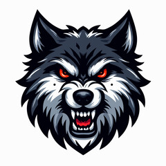 Fototapeta premium angry expression wolf head vector illustration