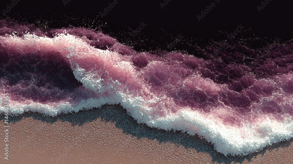 Poster abstract wave patterns in dark tones with hints of color creating a textured visual effect.