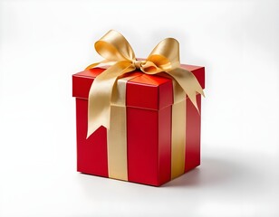 Fototapeta premium Red Gift Box with Gold Ribbon