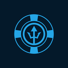 Ocean Trident Naval Security Brand Mark Vector